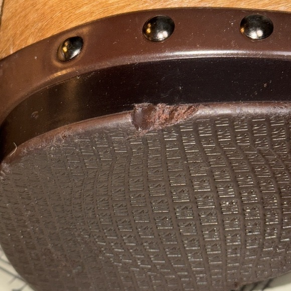 Stuart Weitzman Pony Hair Tassel Heeled Mules SZ 7.5 - Picture 8 of 10